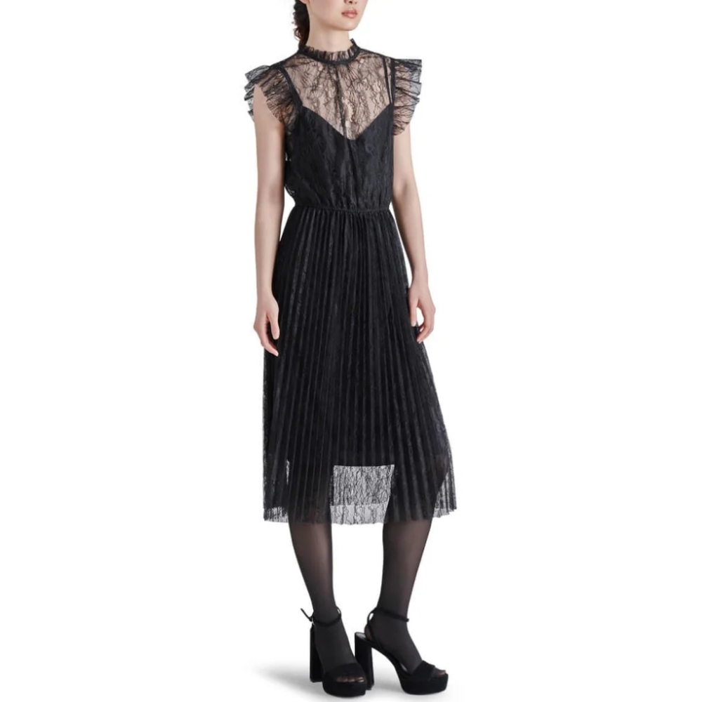Steve Madden NWT Women's Izzo Black Lace Dress Sz M